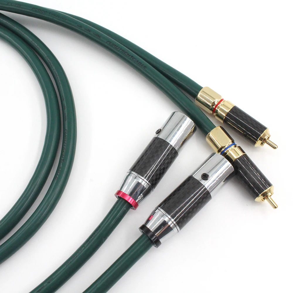 Hifi FA-220 Pure Occ XLR Plug к RCA Plug Cable High End 2rca к Hifi 2xlr Cable Carbon Fiber Pure Copper Позолоченный разъем