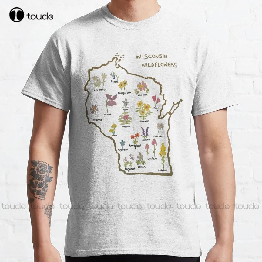 

Wisconsin Wildflowers Classic T-Shirt High Quality Cute Elegant Lovely Kawaii Cartoon Sweet Cotton Tee Shirts Xs-5Xl