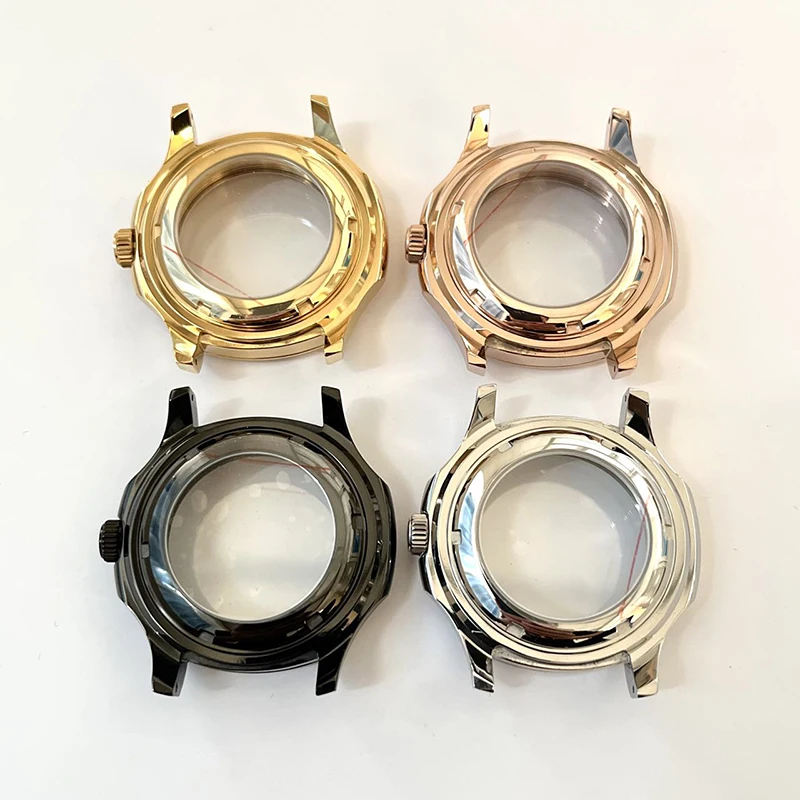 PVD Watch Parts 43mm Case for NH35 NH36 Movement Replacement Watch Accessories for Nautilus Sapphire Crystal Clear Back Case