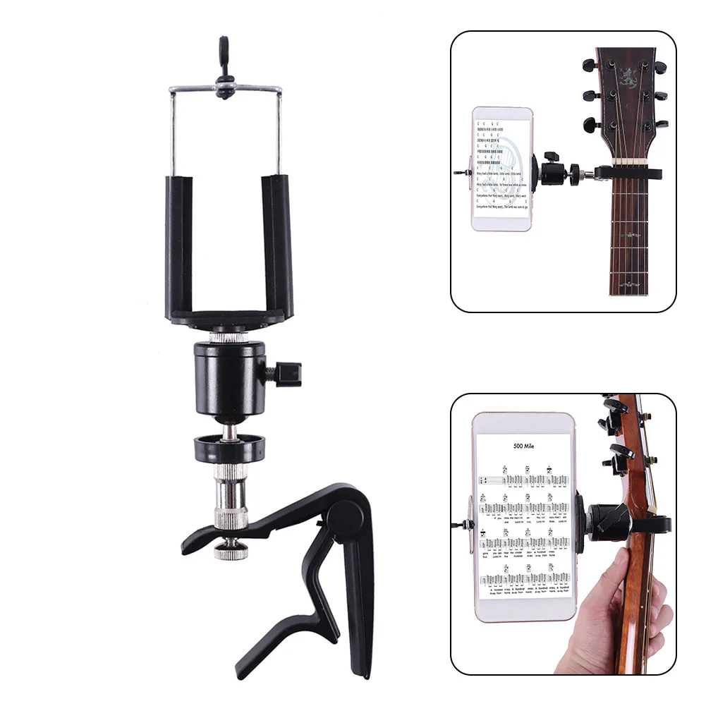 

Multifunction Guitar Head Capo Clip Mic Stand Phone Holder Headstock Neck Clamp Acoustic Electric Guitars Capo Accessories