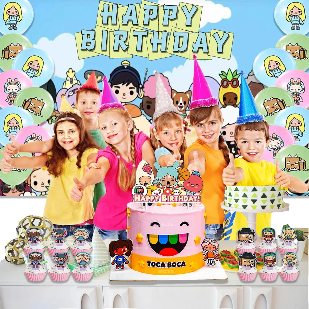Umi Toca Life World детские товары для дня рождения Декор Lantex воздушный шар баннер фон