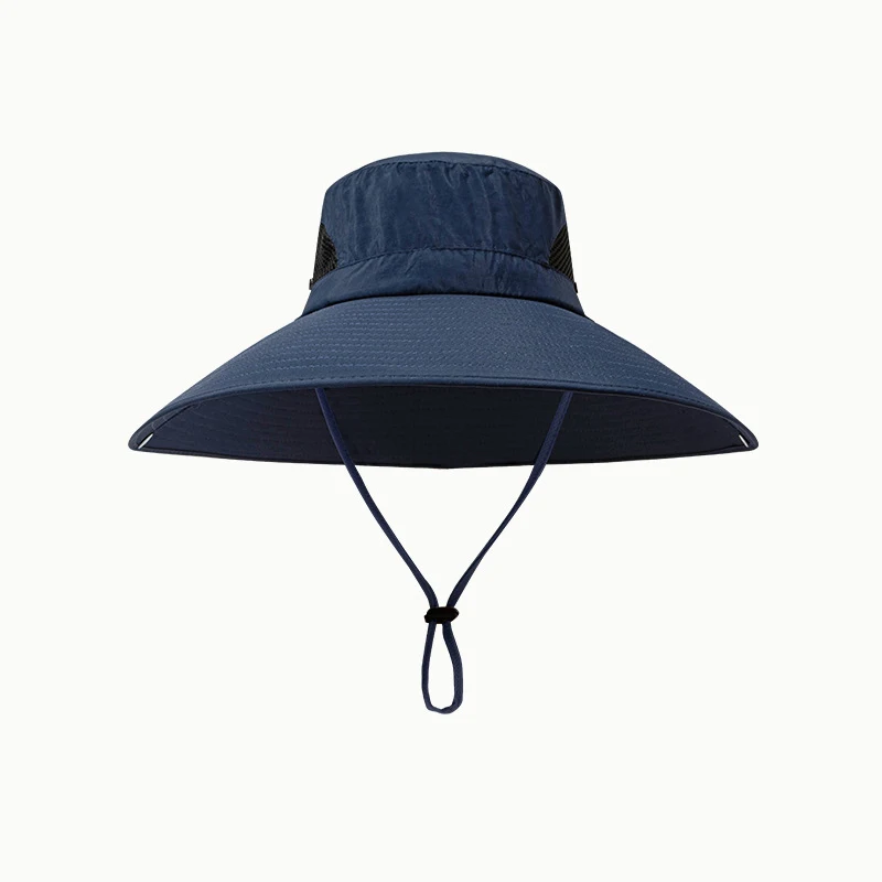 

Men's Summer Breathable Fisherman Hats Outdoor Big Wide Brim Sun Protection Hat Solid Men Climbing Fishing Tourism Bucket Hats