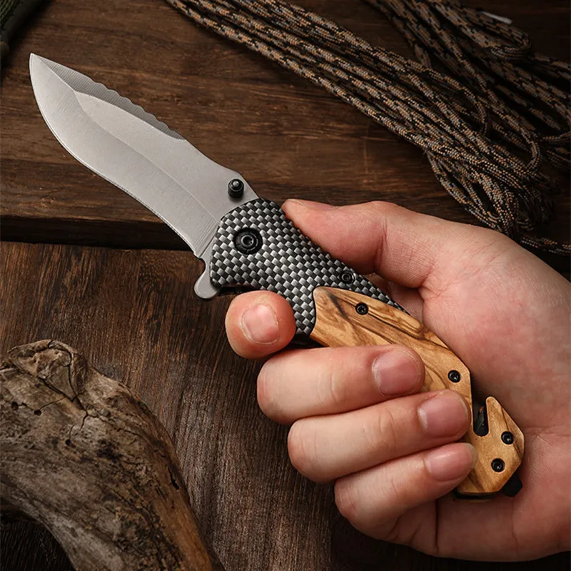 Многофункциональный складной нож из нержавеющей стали для выживания в кемпинге