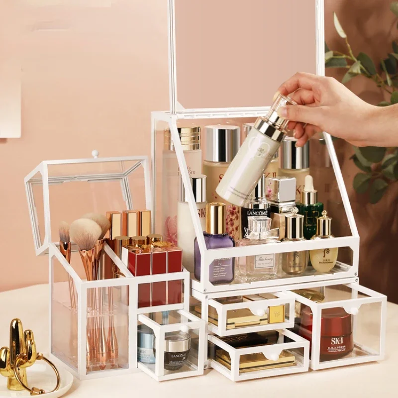 Многослойный разделитель коробка для макияжа хранения кистей прозрачная