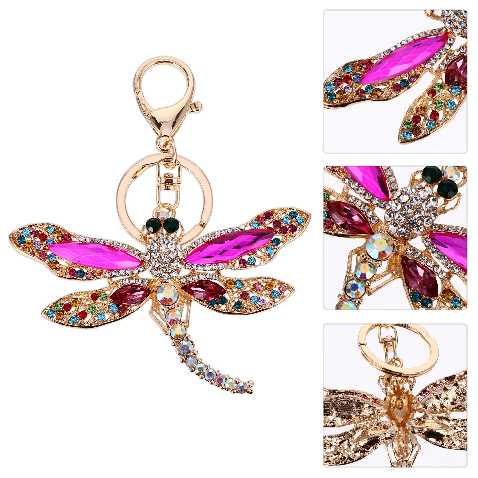 

Dragonfly Keychain Colgantes Para De Mujer Rhinestone Keyring Alloy Zinc Winged Miss