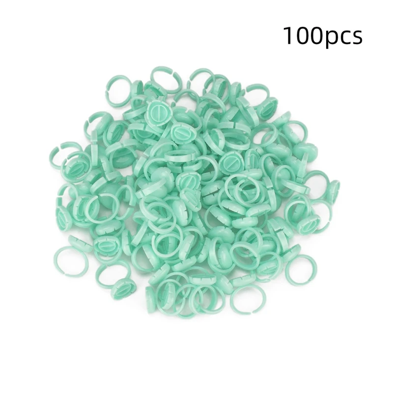 

100 PCS Disposable Plastic Nail Art Tattoo Glue Rings Holder Eyelash Extension Rings Adhesive Pigment Holders 3 Drop Shipping