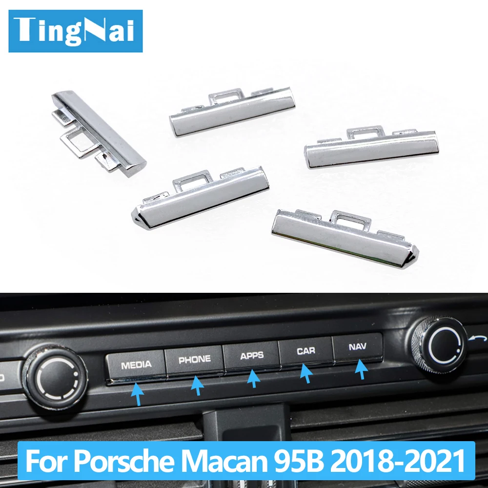 

Передний экран автомобиля, Хромированная кнопка, отделка, переключатель, обшивка, сменная полоса для Porsche Macan 95B 2018-2021 95B919597