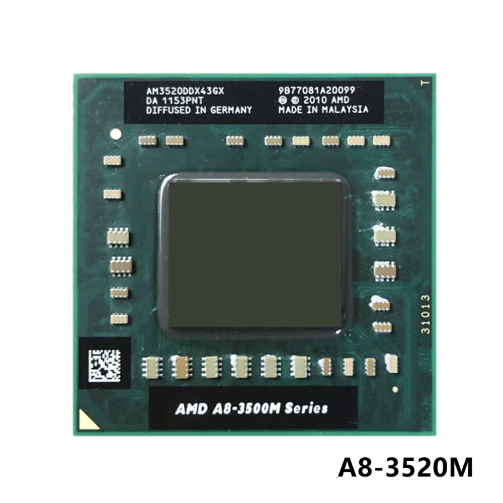 

AMD A8-Series A8-3520M A8 3520M 1.6 GHz Quad-Core Quad-Thread CPU Processor AM3520DDX43GX Socket FS1