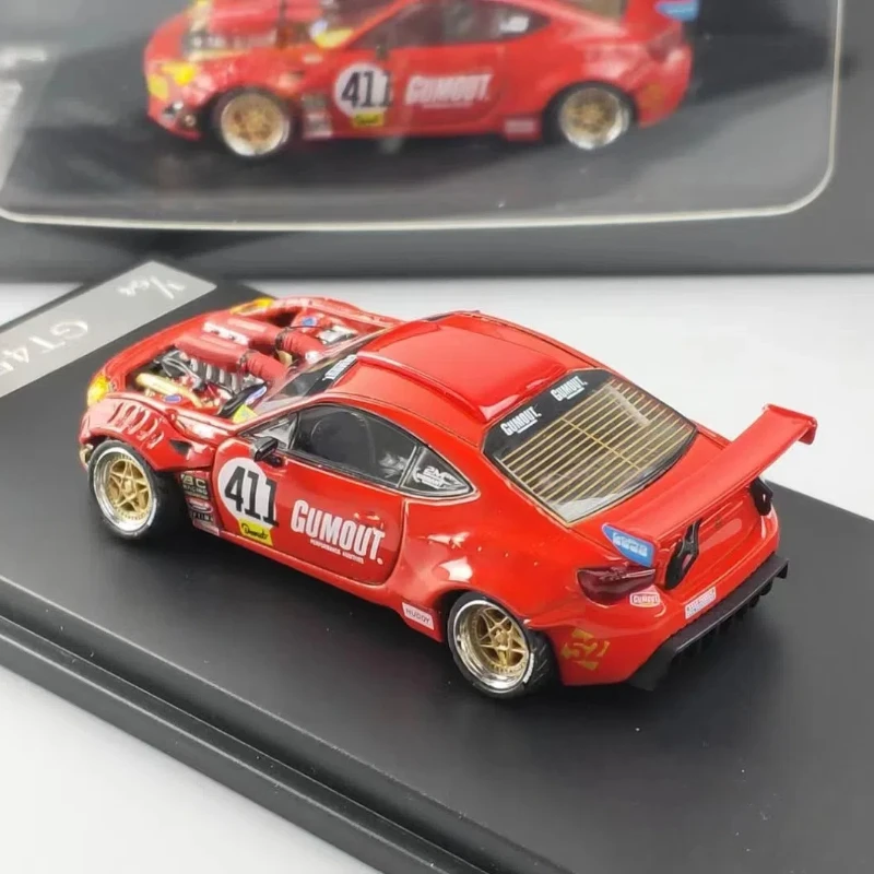 GUMOUT 86 подтяжка лица 458 4586GT HKM 1/64 модель автомобиля из сплава Sakura Blue DCM