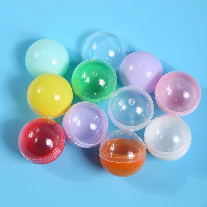 

100Pcs 32mm Half Color Round Ball Empty Toy Vending Capsules Half Clear Balls PP Empty Toy Vending Capsules Kids Gifts