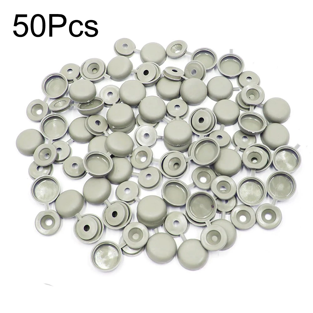 

50pcs Gray Plastic 4mm Car Hinged Clips Screw Fold Cover Interior Accessories Auto Fastener Clip Countersunk Screws