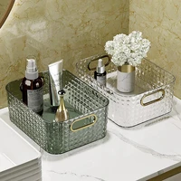 poatable storage box with handle thickened cosmetics jewelry storage basket bathroom kitchen desktop organizer