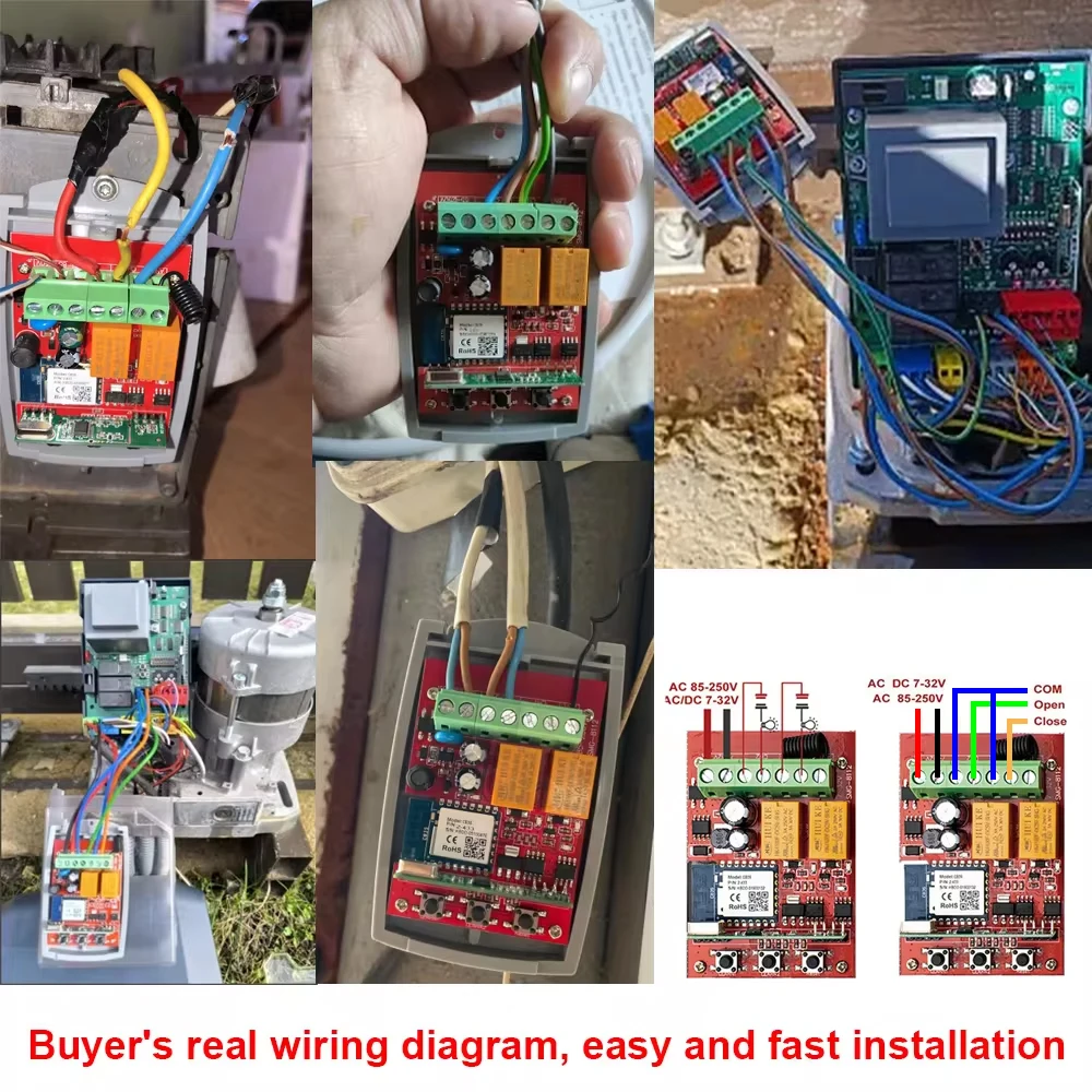 2CH Smart Tuya Wifi Гараж Дверь Приемник Фиксированный Роллинг Код 433MHz 433.92mhz Передатчик