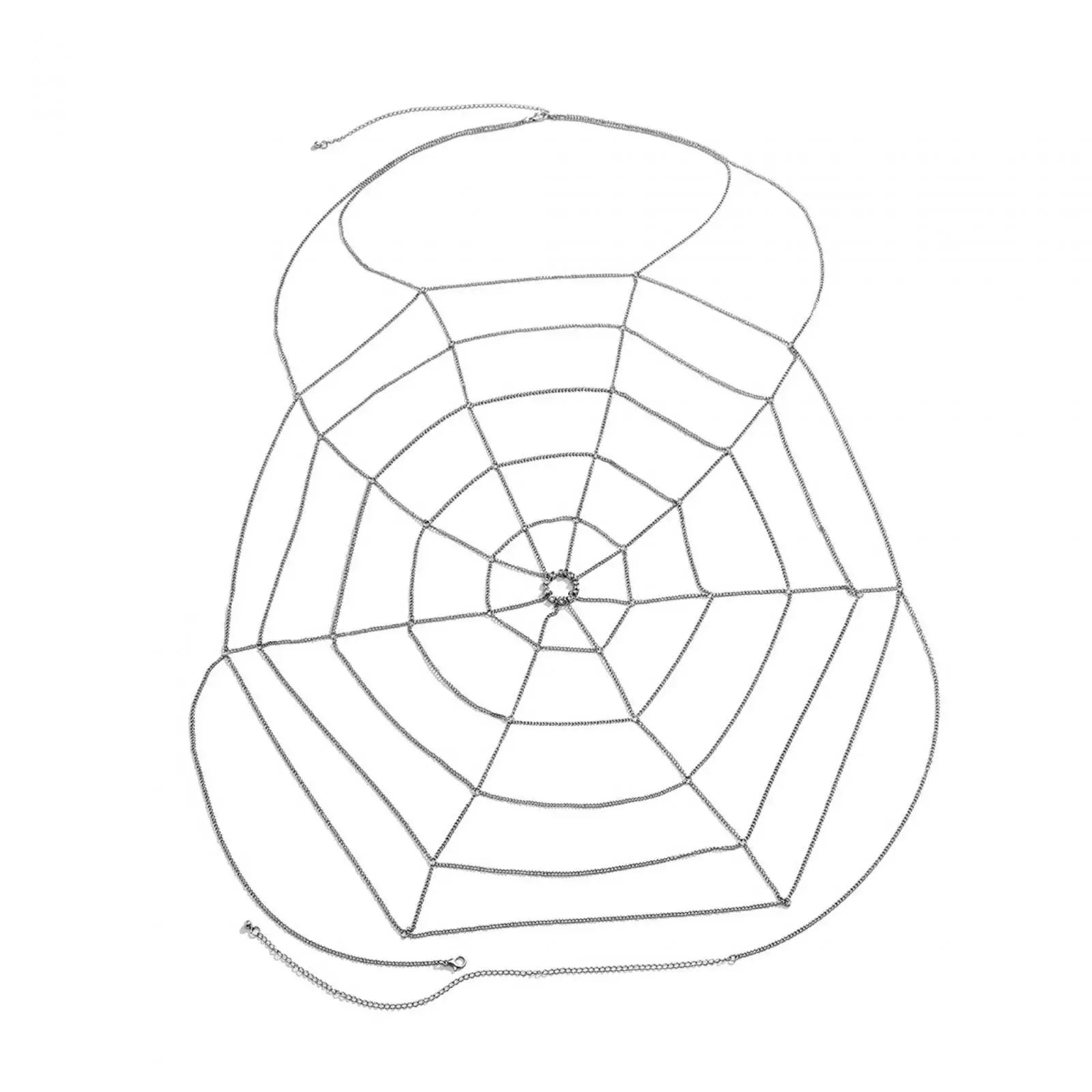 

Layered Hollow Body Chain Dress Harness Halter Backless Women Rhinestone Decoration Rave Shiny Chest Chain Bikini Bra Chain