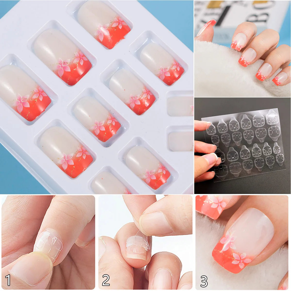 Получите низкую среднюю цену при покупке накладных ногтей оптом 24 шт./корт.