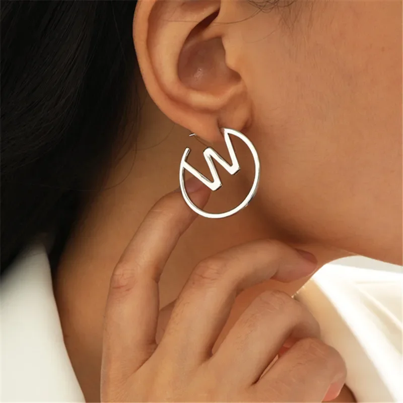 LEBAISER Design Capital M Letter 925 серебряные серьги-иглы ювелирные изделия подарки