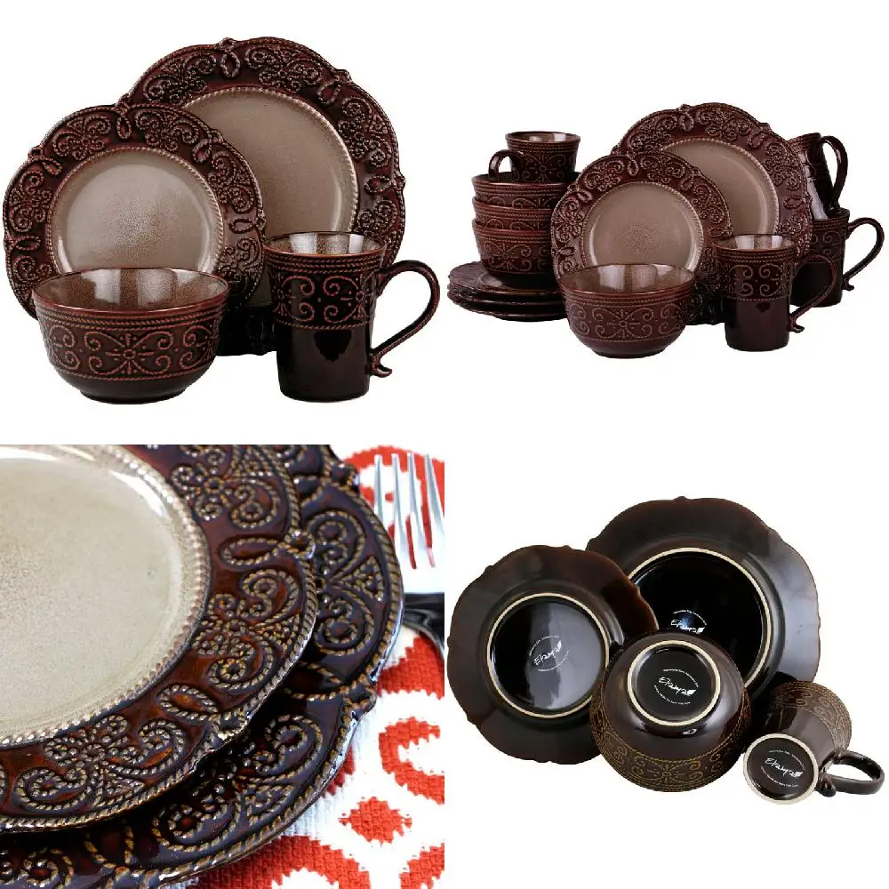 

Adorable 16-Piece Textured Stoneware Dinnerware Set – Perfect for Everyday Use, Special Occasions and Making Meals Memorable.