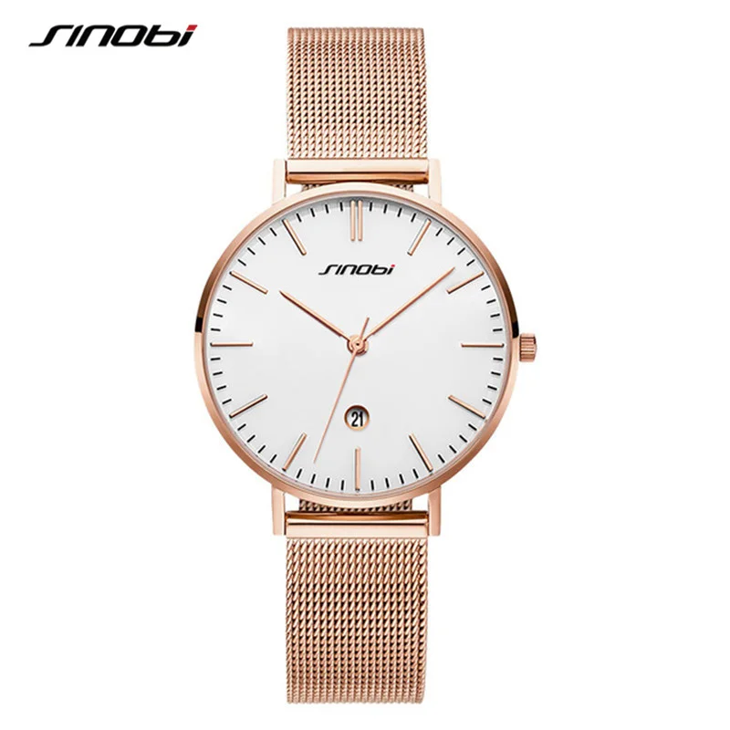 

Gold SINOBI Fashion Women's Diamond Wrist Watches Watchband Top Luxury Brand Girl Crystal Quartz Clock Lady Watch zegarek damski