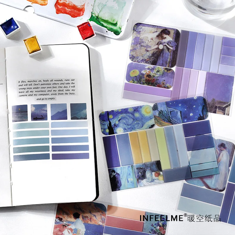 

5 sheets/lot Ins Retro Oil painting series Sticker Hand Account DIY Album Decoration Scrapbooking Stickers Kawaii Stationery