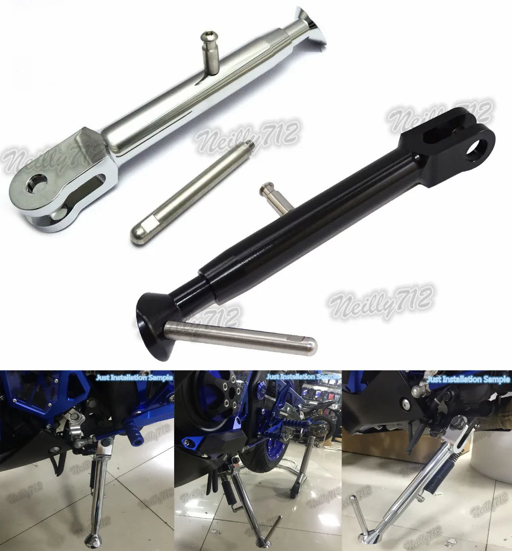 

Sale Motorbike CNC Aluminum Adjustable Kickstand Foot Side stand Support For Yamaha YZF R3 R25 2014 2015 2016