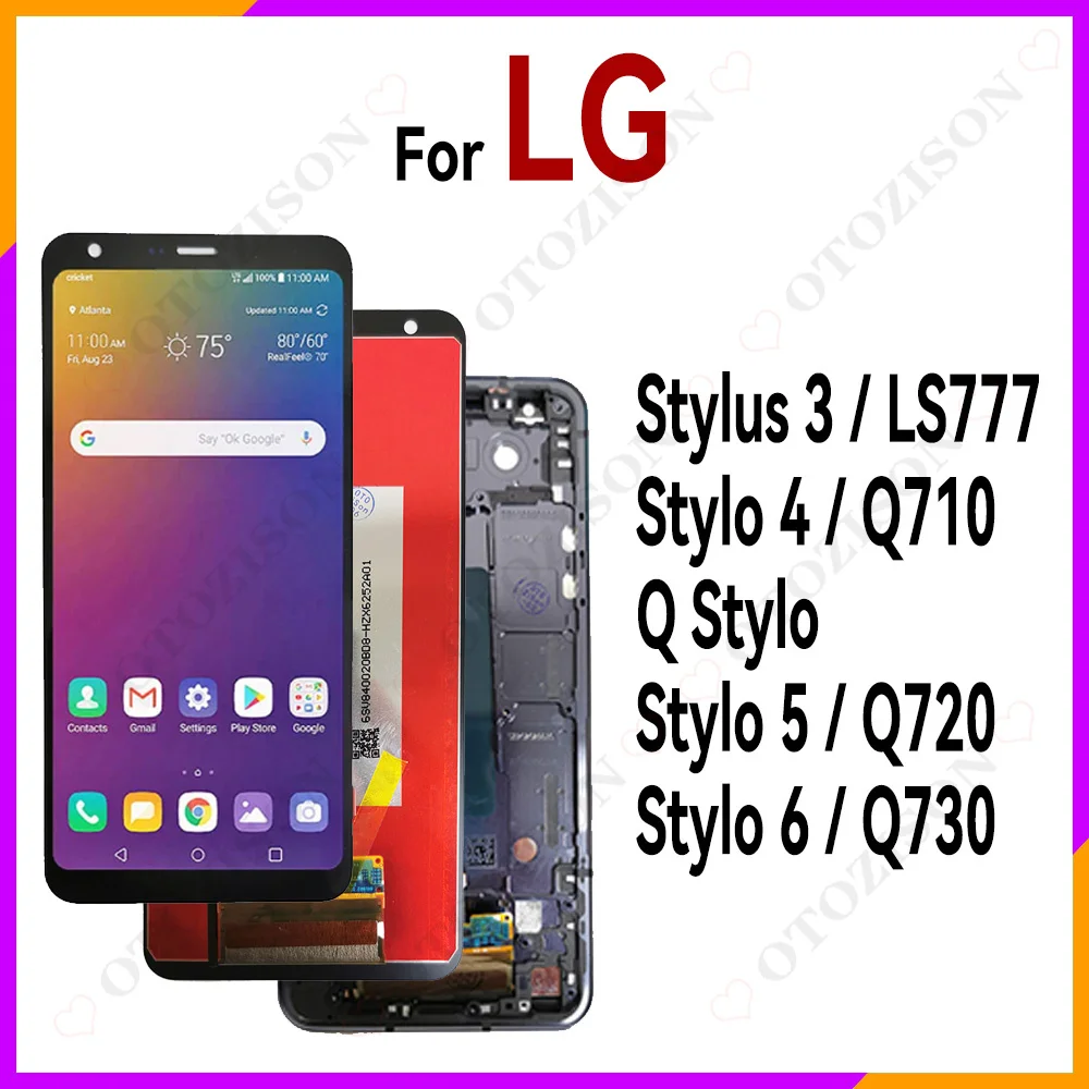 ЖК-дисплей с рамкой для LG Stylus 3 LS777 Дисплей Q Stylo 4 5 6 Q710 Q720 Q730 ЖК-экран Сенсорный