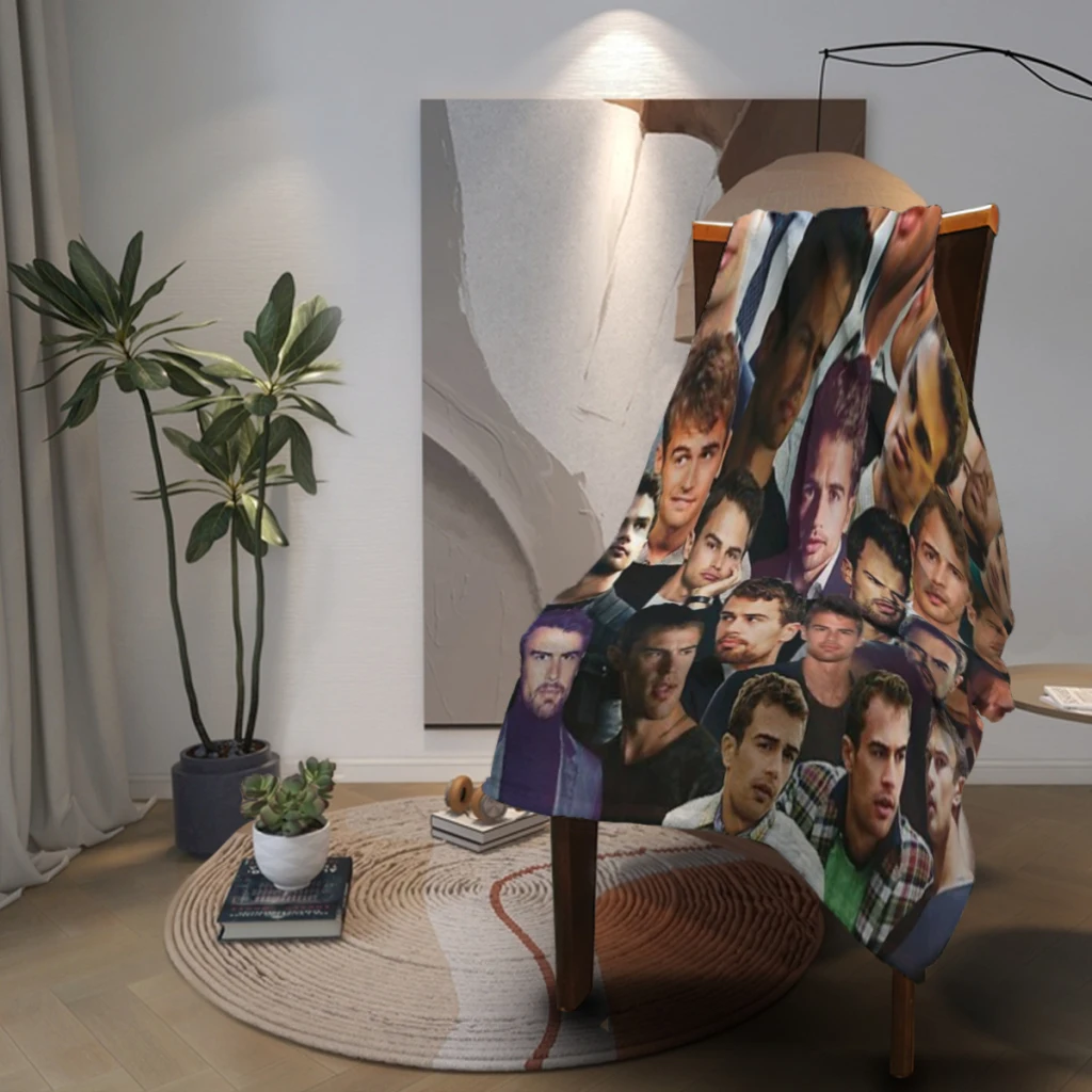 Удобное одеяло с коллажем для фотографий Тео Джеймс фланне пушистое мягкое