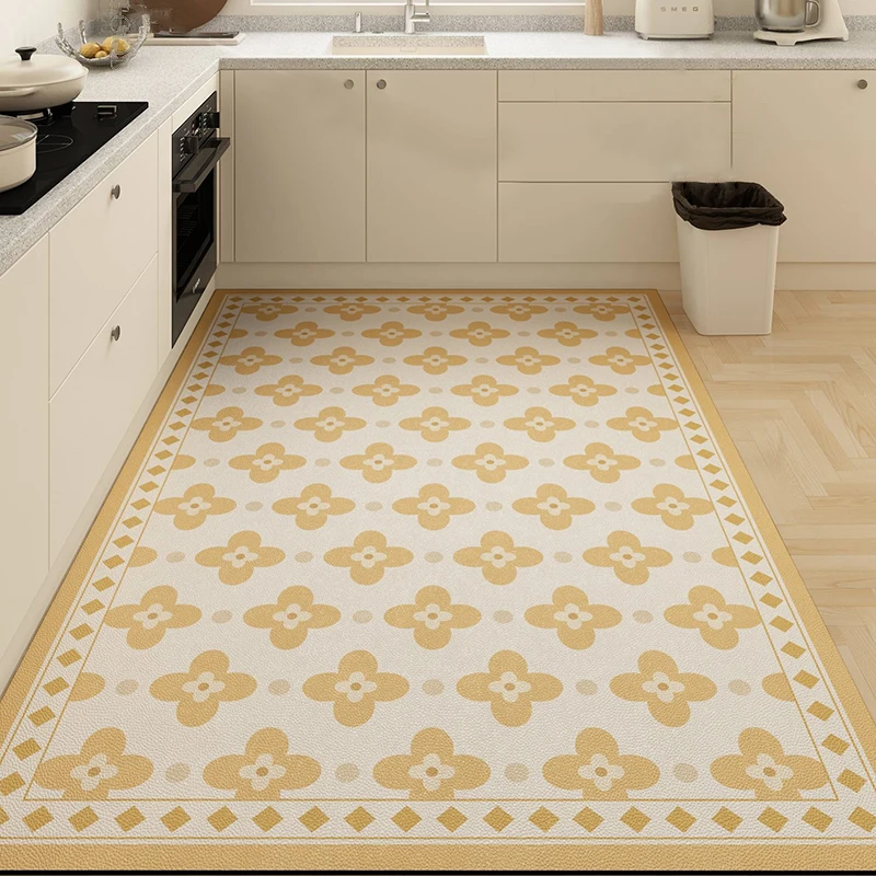 

Кухонный напольный коврик, водонепроницаемый большой ковер из ПВХ, нескользящие маслостойкие коврики для ног, украшение для дома, ковер Alfombra De Cocina 주방 깔개