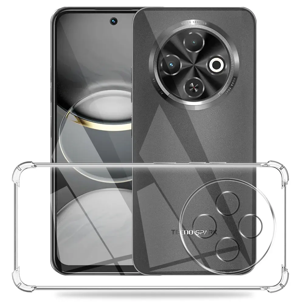 Прозрачный противоударный чехол для телефона Tecno Spark 30C Роскошный techspark мягкий