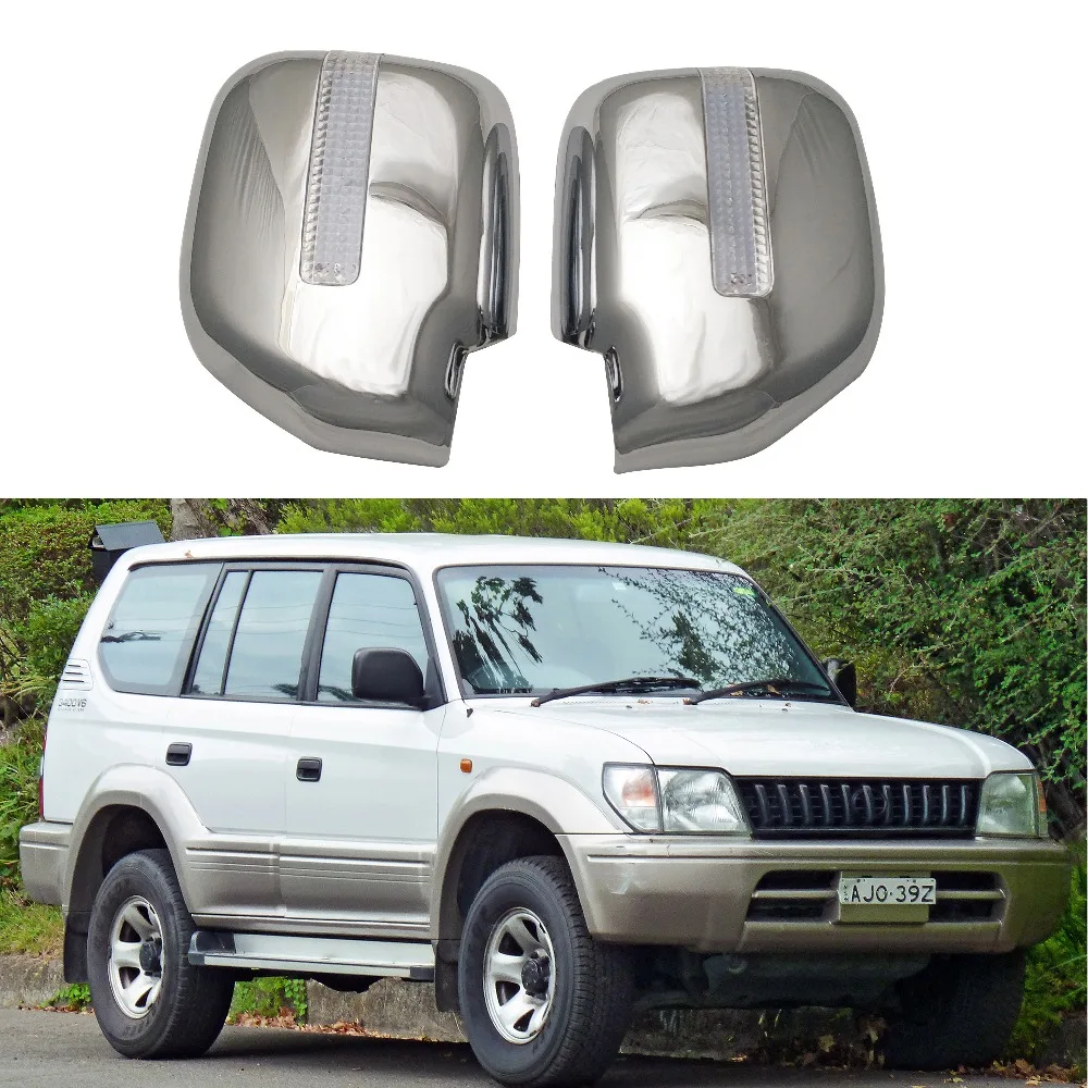 

Для Toyota Land Cruiser Prado J90 1996-2002 2 шт. хромированные чехлы из АБС-пластика на дверные зеркала заднего вида со светодиодом