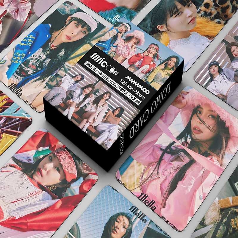 MAMAMOO-tarjeta de álbum de fotos Kpop, 55 unids/set, micrófono en el agua, alta calidad, HD, tarjetas fotográficas de moda coreana