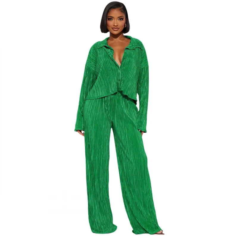 

2 Piece Women Sets 2023 New Arrival Summer Autumn Matching Sets Solid Color Two Pieces Sets Top Pants Suits Outfits Clothing