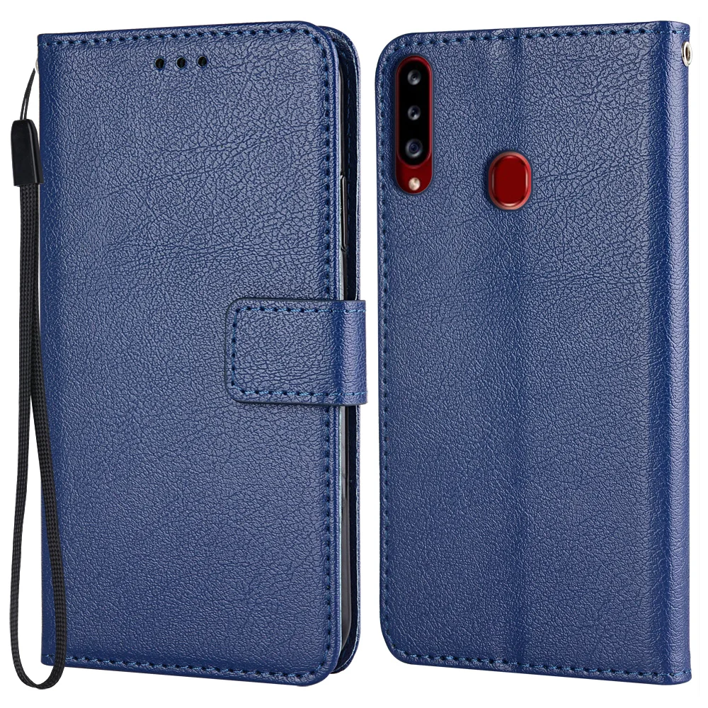 

Wallet Flip Case For On Samsung Galaxy A20s A207 A207F SM-A207F 6.5''Stand Leather Case Card Slots Phone Bag With Hand Rope
