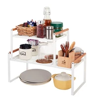 Wide Shelf Organizer Stackable Countertop Shelf with Space Saving Organizer for Cupboard Cabinet Storage Rack shelves for Wall