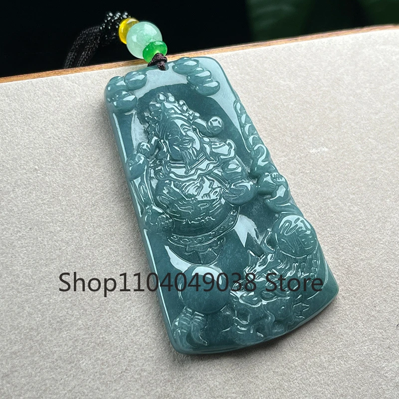 Натуральный жадеит голубая вода подвеска в виде дракона Tengyu Бог богатства