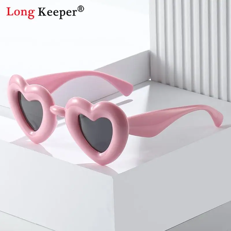 

Солнцезащитные очки в форме сердца для мужчин и женщин, трендовые винтажные брендовые дизайнерские солнечные очки конфетных цветов, с желтыми и розовыми линзами Uv400