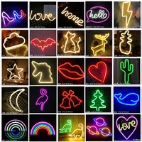 led neon night light sign wall sign night lamp xmas birthday gift wedding party wall hanging neon lamp home decor usb battery
