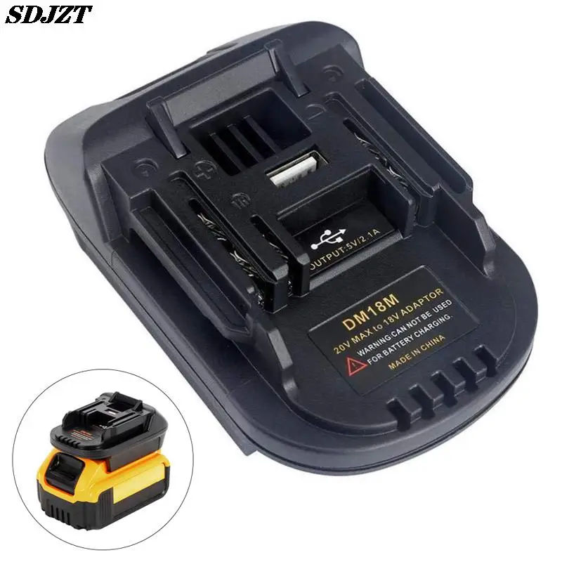 

USB Battery Adapter For 20V DEWALT DCB200 Milwaukee M18 Convert To Makita 18V