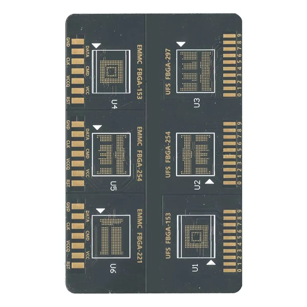 Фото Плата Flash 64 BGA ISP для Flash 64 FBGA, EMMC FBGA 153 254 221, UFS FBGA 153 254 297 для F64 Lite Ultra Box №5