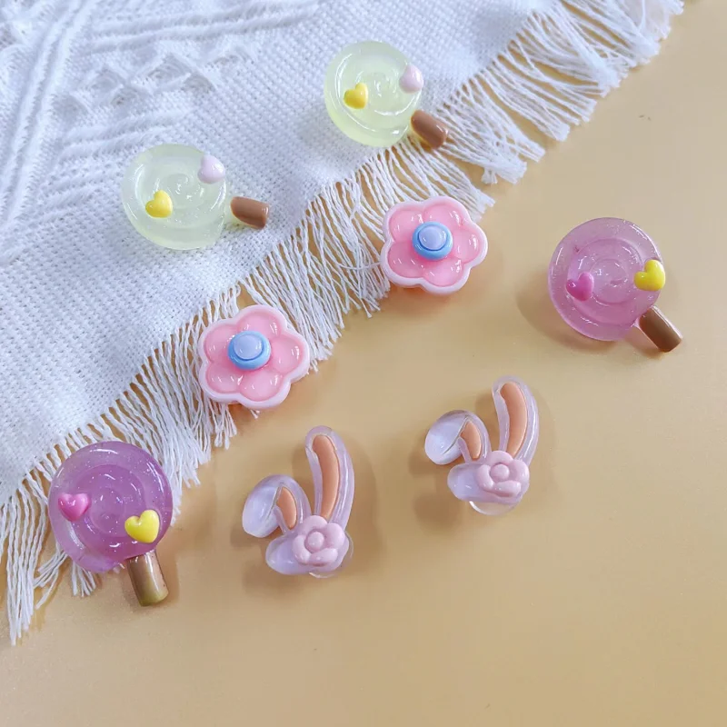 8-12Pcs/Set  New Led Glowing Croc Charms Accessories Flower Diy Shoes Decorations Party Disco Decor Luminous Light Up Glow Strap