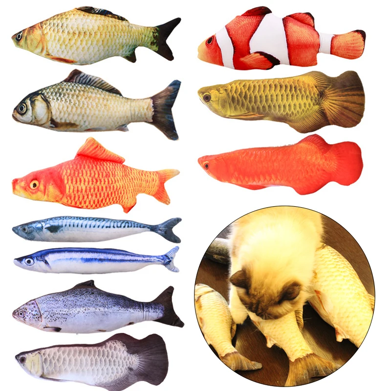 Pet Soft Plush Creative 3D Carp Fish Shaped Cat Toy Fish Fish Catnip Cat Pet Chew Interactive Cat Toys Outlet Floppy Shaker Fish