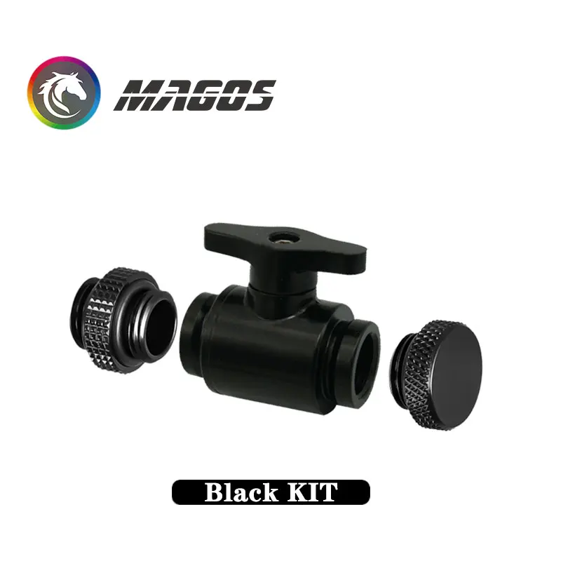 Water Valve Switch+Plug+Male to Male Fitting Kit Double Inner G1/4 Thread Double Female For PC Water Cooler System