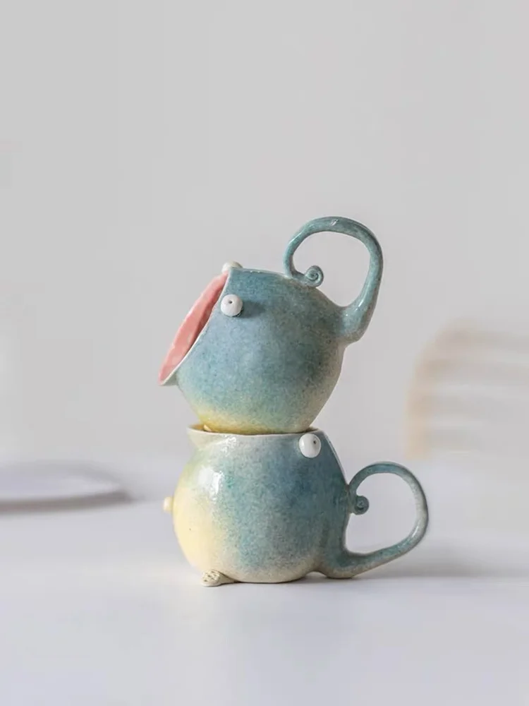

Fat Cute Belly Ceramic Mug Creative Monster Water Cup Cartoon Tea Coffee Mugs Taza Cafe Children Birthday Gift Box
