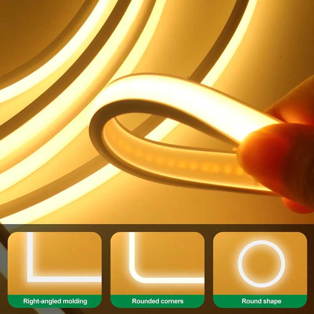 12 В 24 в IP68 Водонепроницаемая COB неоновая полоса фотолампа 5 м 10 15 20 0 гибкая лампа