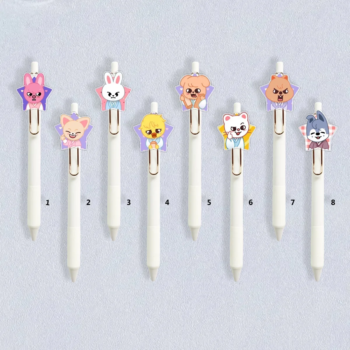 Фото Ручка-стилус SKZOO Periphery Cartoon Press The Neutral Pen Signature Pen с изображением SKZ Felix, HyunJin, Bang Chan, Woojin, Changbin, Lee Know, Han Seungmin №3
