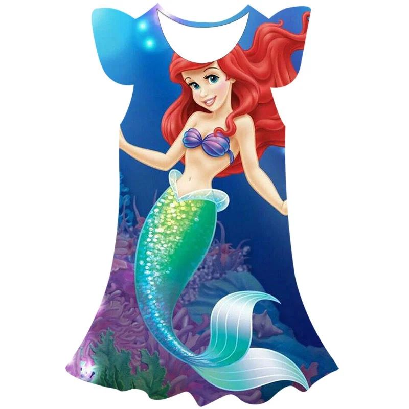 

Платье Принцессы Disney Ариэль, костюмы для девочек, Мультяшные платья русалки, детское изысканное праздничное платье, рождественские вечерни...