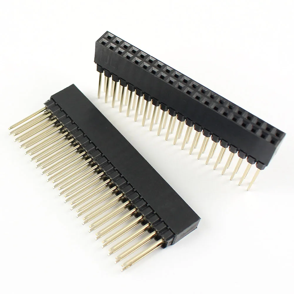 Pin header. 2x20 pin 2.54mm. female header 1 x 40 pin 2.54mm pitch straight (black, 10 pieces). pin row двухрядные. датошит разъёма длинного.