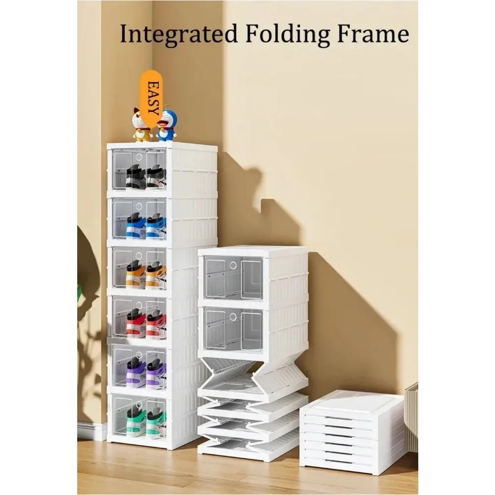 Прозрачный складной пыленепроницаемый шкаф для обуви большой вместимости