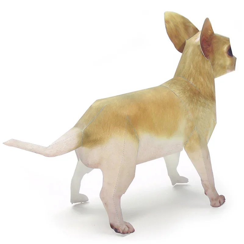 Чихуахуа собака оригами искусство домашнее животное бумажная модель