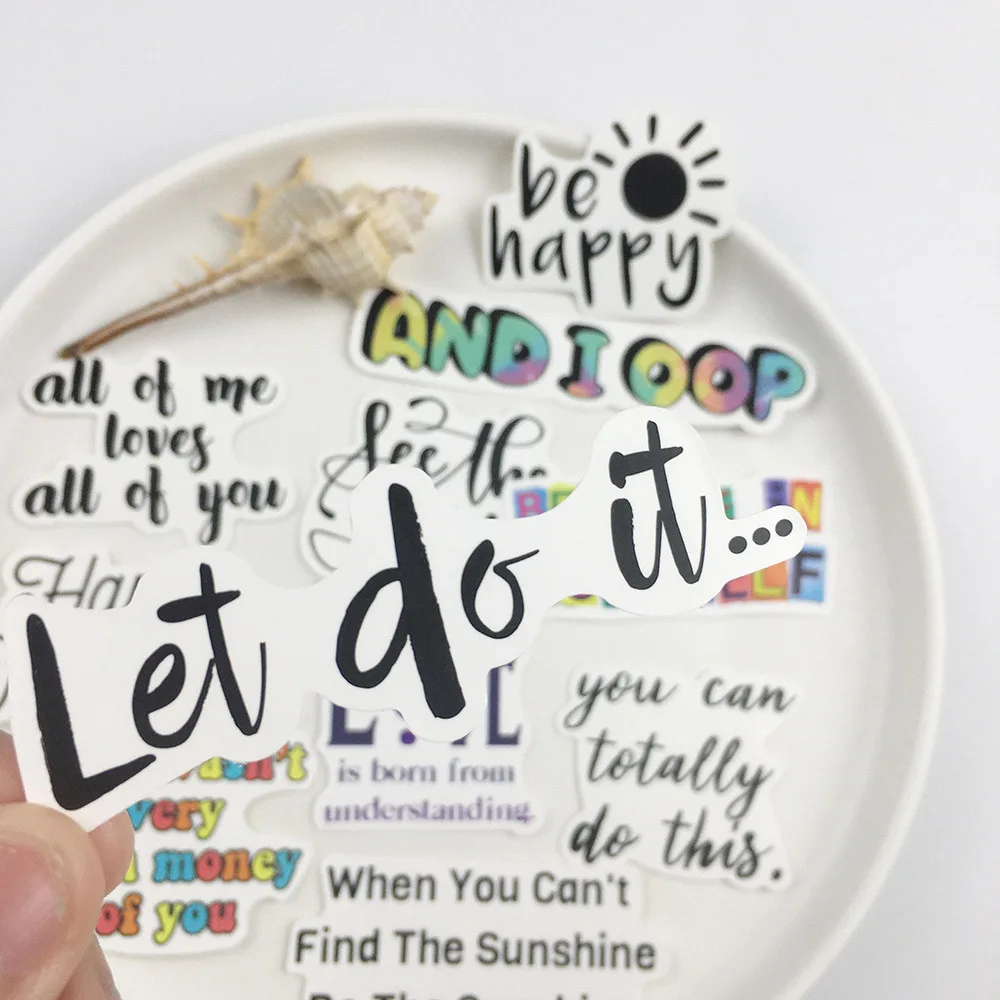 103050100pcs motivational phrases sticker inspirational quotes stickers laptop study room scrapbooking office graffiti decals free global shipping