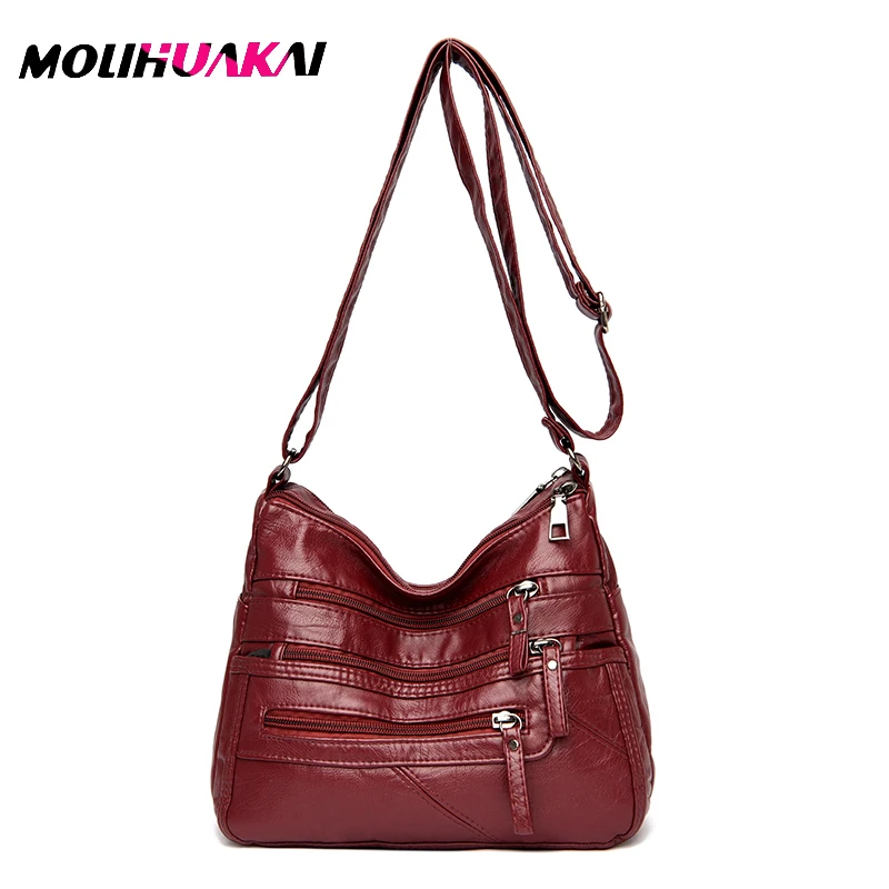 

2022 New Women Leather Luxury Handbags Soft Large Capacity Casual Tote Bags High Quality Female Leather Shoulder Bags Female Sac